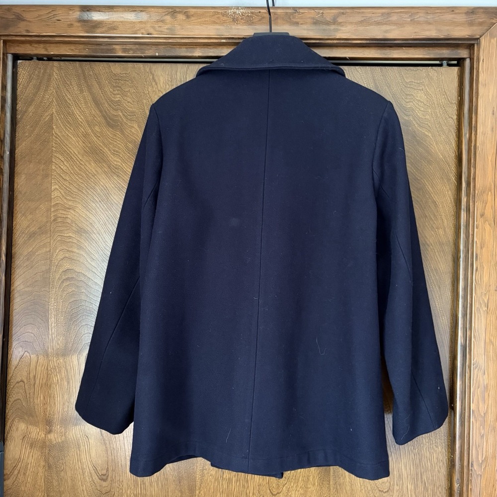 VTG Lands End Womens Size 16 100% Pure Wool Navy Peacoat Nautical USA Preppy - Picture 2 of 13